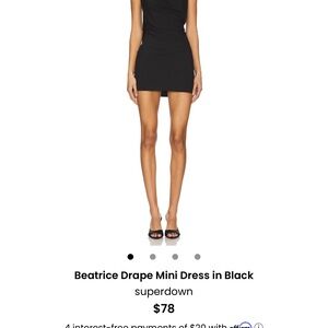 REVOLVE Beatrice Black Drape Mini Dress